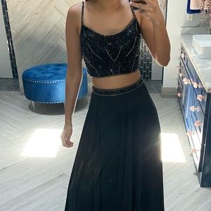 Black 2 piece prom dress / lehenga
